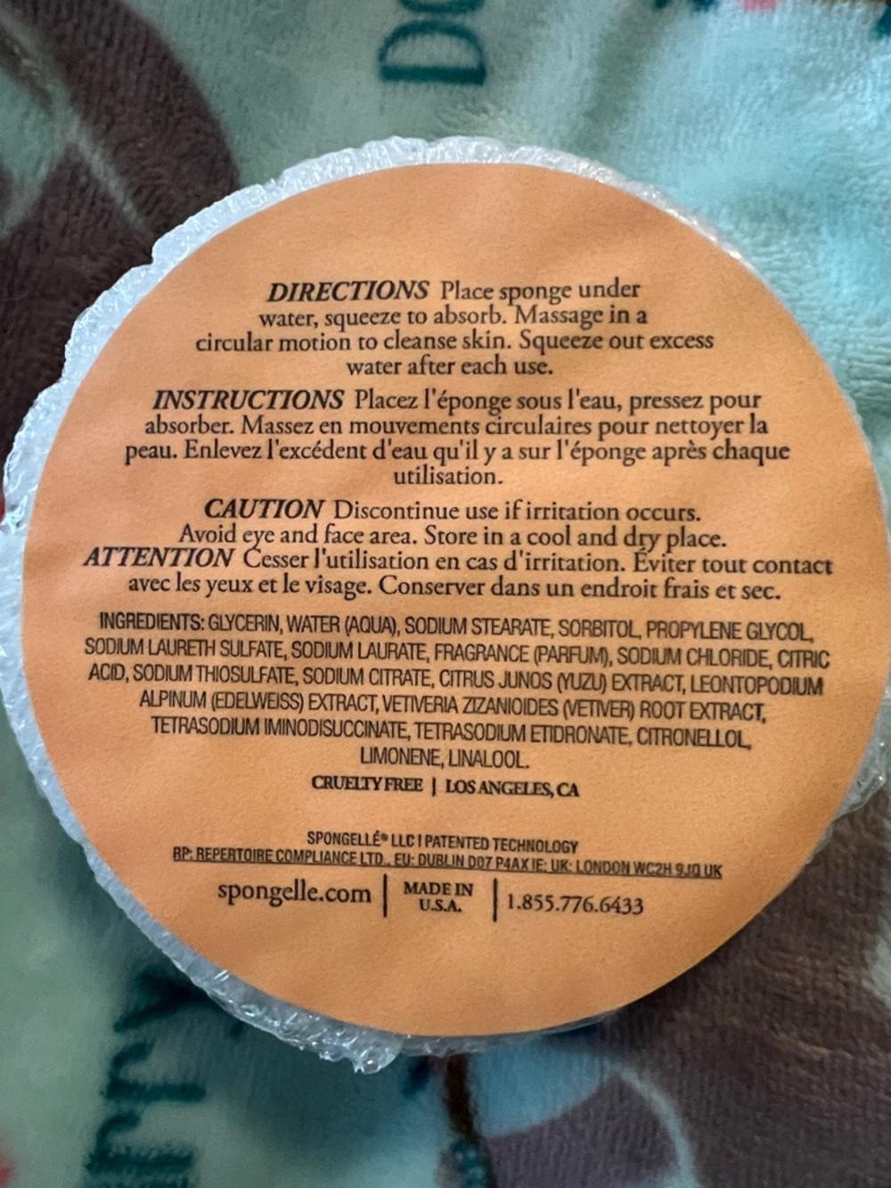 2/$26 Spongellé Jasmine Cassis Body Wash Infused Buffer - Coral & Green - Picture 2 of 2